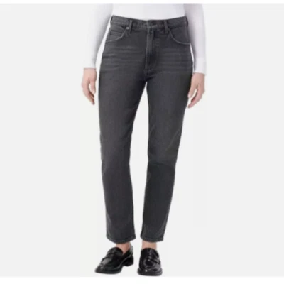 NUEVO Pantalones de mezclilla Kirkland Signature para mujer 12 tiro alto pierna recta gris Foto 1 de 4