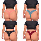 Plus Size Womens Lace Solid Thong Panties Ladies Bow G-String Underwear Brief Us