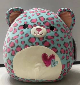 Squishmallows 11 Zoll Chelsea rosa blau Valentinstag Herzen Gepard Leopard neu mit Etikett - Bild 1 von 15