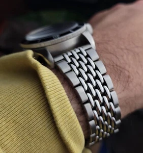 Iconic Beads of Rice Watch Bracelet | Machined Steel Band in 18mm 20mm 22mm - Picture 1 of 12