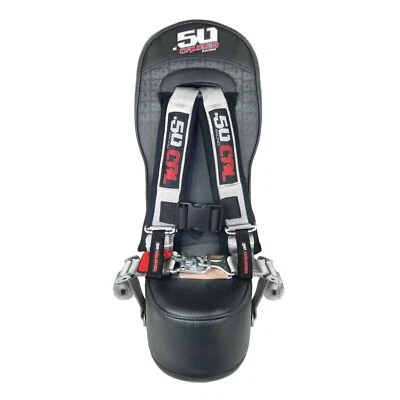 Asiento medio calibre 50 Racing Polaris General 2" arnés 4 puntos plateado EE. UU. Foto 1 de 4