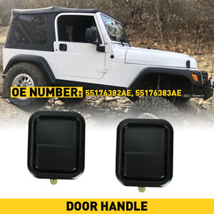 For 97-2006 Jeep Wrangler (TJ) Set of 2 Front Chrome Metal Exterior Door Handle