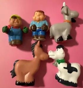 5 PC John Deere Fun on the Farm Playset Replacement Animals and Farmers Cow Goat - Picture 1 of 4