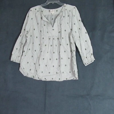 Blusa Campesina Costera St Johns Bay Top Mujer Talla XL Verde Bordada Boho Chic Foto 1 de 4