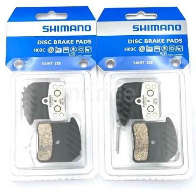 Shimano SAINT ZEE Metal 4-Piston Brake Pads H03C W/ Spring+Fin Y8VT98020 2 Pairs - Image 1 of 4