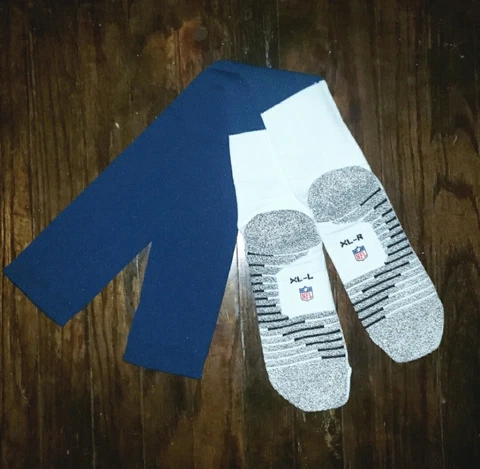 ❤NIKE Elite Grip NFL Team Issued Football Game Time Socks Blue Panthers L XL❤ Cover