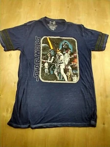 Mad Engine Star Wars Hombres Grande Azul Transparente Camiseta Luke Skywalker Darth Vader - Imagen 1 de 5
