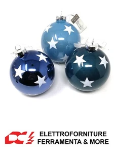 Decorazione Natalizia Conf. 3 Pz Vetro Pallina 8cm Natale Albero Palla Decorata - Imagen 1 de 6