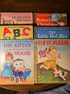 Vintage kleine goldene Bücher (6 Stück): Kleine rote Henne, ABC, bitte reparieren, selten - Bild 1 von 10