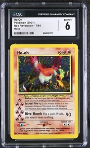 CGC 6 Ho-Oh 2001 Neo Revelation 7/64 Double Holo Pokemon Card psa - Picture 1 of 2