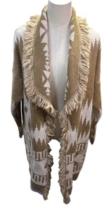 Cocogio Pullover S vorne offen Cardigan Azteken Design Fransen Italy lang - Bild 1 von 6