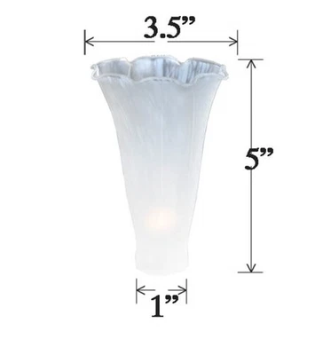 Vidrio de repuesto blanco Meyda Tiffany 10199 altura 5", ancho 3,5" Foto 1 de 2