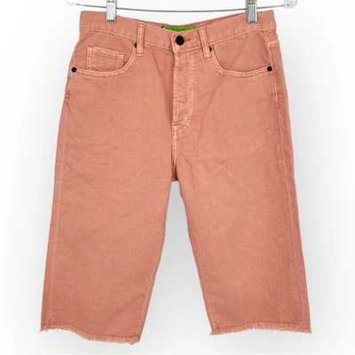 FREE PEOPLE X SANDRINE ROSE NWT Linen Blend Bermuda Shorts Pink Size 26 Bohemian - Image 1 of 4
