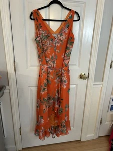Maxi abito donna senza maniche Tommy Bahama Joyful Blooms floreale arancione taglia M $228 - Foto 1 di 7