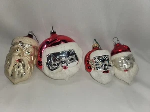 4 Vintage Weihnachtsmann Kopf Merkur Ornamente  - Bild 1 von 1
