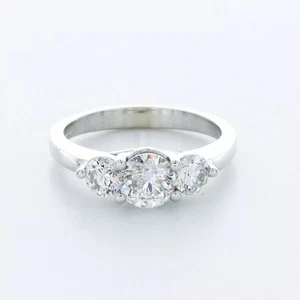 14K Gold 3-Stone Engagement Ring Trellis 1.86 CT Round Lab-Grown Diamond E SI2 - Picture 1 of 15