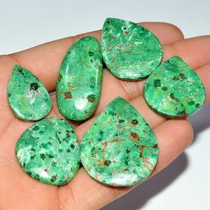 6 Pcs 197 Cts Natural Chrysocolla Cabochon Loose Gemstone 38x29 24x15mm #3694 - Picture 1 of 4