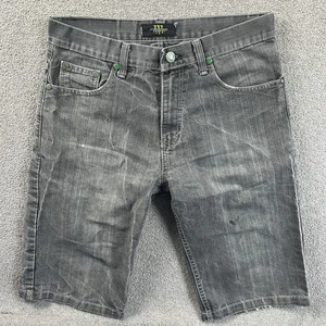 Monster Energy Shorts Mens 32 Grey Denim Distressed Jean Embroidered Jorts - Picture 1 of 7