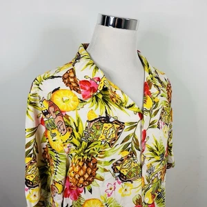 Bob Esponja Pantalones Cuadrados Grande Camisa Hawaiana Floral Piña Patrick Sandy Rayón - Imagen 1 de 4