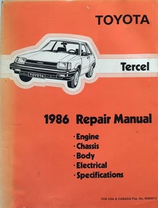 1986 Toyota Tercel Factory Shop Repair Service Manual Hatchback Wagon SR5 Orig - Picture 1 of 3