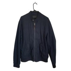 Banana Republic Men's Full Zip Jacket Large Linen Blend Navy Blue Classic - Picture 1 of 8