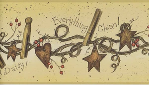 Country Wash Vine, Stars & Berries-Wallpaper Border by York - Picture 1 of 1