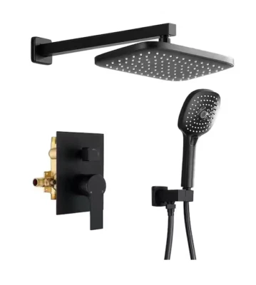 Sistema de ducha Fapully negro mate portátil de 2 pulverizadores y 3 funciones (FAD-HS124B) Foto 1 de 4