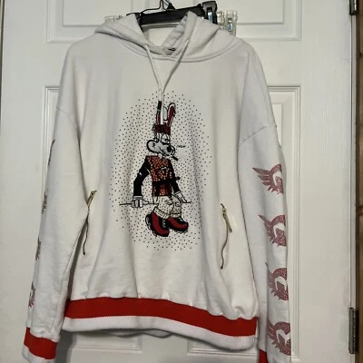Urban Ware亮片水钻法拉利 Massari Roger Rabbit Trapstar 连帽衫白色 — 第 1/4 张图片