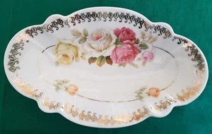 Deutsches Porzellan Rosenmuster Goldrand Schale Kreis Maker Marke mit Germany 33 - Bild 1 von 10