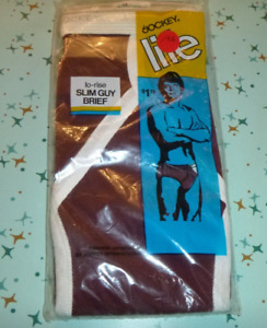 NOS Vtg 1972 Jockey Life Lo Rise Slim Guy Brief Underwear Maroon  Sz 38