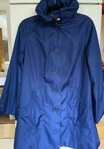 Dennis Basso Lined Collar with Hood pocket Button up long sleeve jacket Medium - Picture 1 of 7