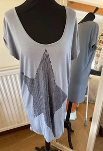 Linea Blue Long T Shirt Dress 12/14 (L) - Picture 1 of 12