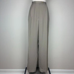 Charter Club Vintage Women's Pants Size 12 Wide Leg Black Tan Check Pattern Work - Picture 1 of 15