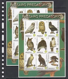 Eagles Owls Birds of Prey 2000 Angola UNITA 9 v M/s Complete set perf + Imperf - Picture 1 of 1