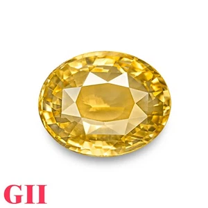 GII Certified CEYLON Sapphire 6.02 Ct. Natural Unheated CLEAN Canary Yellow RARE - Picture 1 of 5