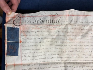18th Century British Indenture 1800 Vellum Manuscript Lease Signed Wax Seal - Picture 1 of 11