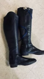 Ladies Leather Dress Boots *GC* Black SIZE 8* With Zipper OVATION - Picture 1 of 4