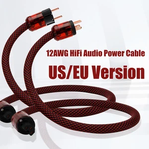12AWG HiFi Audio Power Cable US EU OFC Copper Power Cord Schuko Connector Plug - Picture 1 of 13