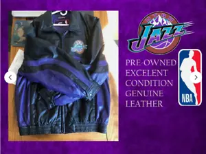 AUTHENTISCHE NBA UTAH JAZZ WILSON ECHTLEDERJACKE NORMALE GRÖSSE LARGE - Bild 1 von 5