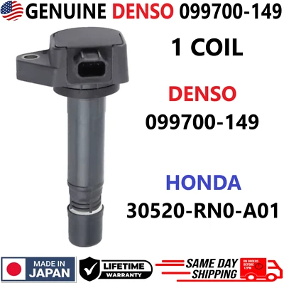 GENUINE DENSO x1 Ignition Coil For 2009-2015 Honda Acura 3.5L 3.7L, 099700-149 - Image 1 of 4