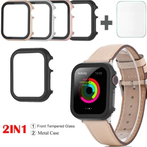 Estuche + vidrio templado para Apple Watch 38 40 42 44 41 45 mm serie 76543 estuche parachoques - Imagen 1 de 45