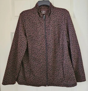 BE INSPIRED Jacket ~ Outdoor Workout ~Womens ~Leopard Print ~Pockets~ Sz XL ~EUC - Picture 1 of 5