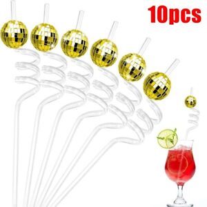 Add a Touch of Elegance to Your Drinks with Mirrored Disco Ball Straws