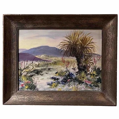 Pintura al óleo original de George William Coblentz paisaje del desierto enmarcado firmada Foto 1 de 4