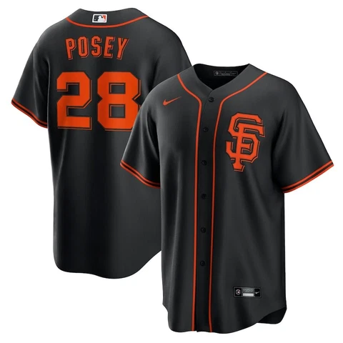 San Francisco Giants Buster Posey #28 Nike Black Official MLB Player Jersey Cover