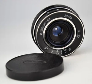 SERVICED! SOVIET USSR PANCAKE INDUSTAR-69 RF LENS f2.8/28 M39 mount (10) - Picture 1 of 8