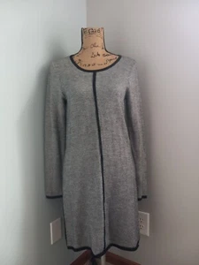 Womens Cynthia Rowley Sweater 100% Extrafine Merino Wool Chevron Dress Size M - Picture 1 of 11