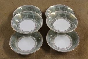 6 Wedgwood China R4409 Columbia Sage Green Fruit or Berry Dessert Bowls MINT - Picture 1 of 3