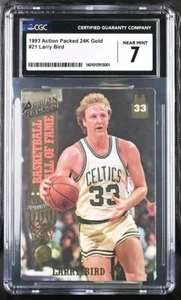 CGC Graded 7 Near Mint Larry Bird #21 1993 Action Packed 24K Gold set - Picture 1 of 2
