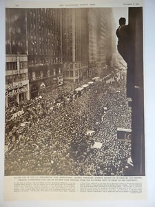 Eisenhower Stevenson Speeches 7th Ave NYC Original 1952 ILN ~14.5x10" 2pp - Picture 1 of 2